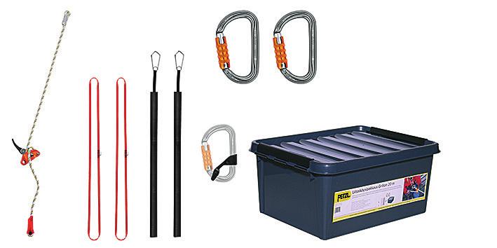 -sulkurengas, 1 kpl M93000, Captiv-asemointitanko, 1 kpl C40A 150 Anneau-ankkurinauhalenkki 150 cm, 1 kpl C45 N Protec-köysisuoja hakakiinnityksellä, 1 kpl 3493515-säilytyslaatikko 25 l.