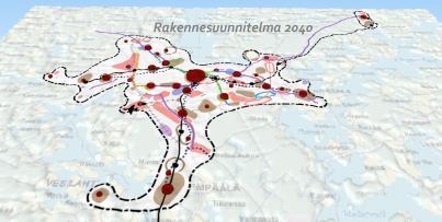 Kehitämme keskustojen ja asuinympäristöjen viihtyisyyttä ja painotamme arkiliikuntaa, viherverkkoja ja vesistöjä hyvinvoinnin tekijöinä. Huomioimme myös maaseudun mahdollisuudet.