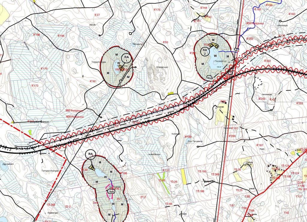 12 (83) Petäjäveden vesistöjen rantayleiskaava on oikeusvaikutteinen yleiskaava. Kaava on saanut lainvoiman 30.10.2011.