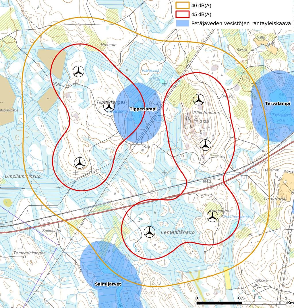 75 (83) Kuva 37 Meluvaikutus suhteessa