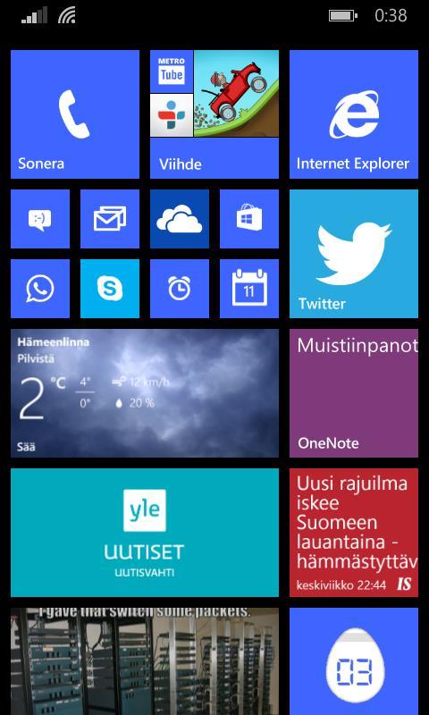 Kuva 8. Windows Phonen tapahtumaruutuihin perustuva käyttöliittymä 3.