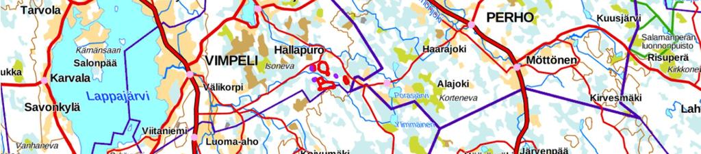 Jokikurvennevan itäinen osa sijaitsee Alajärven kaupungin alueella.