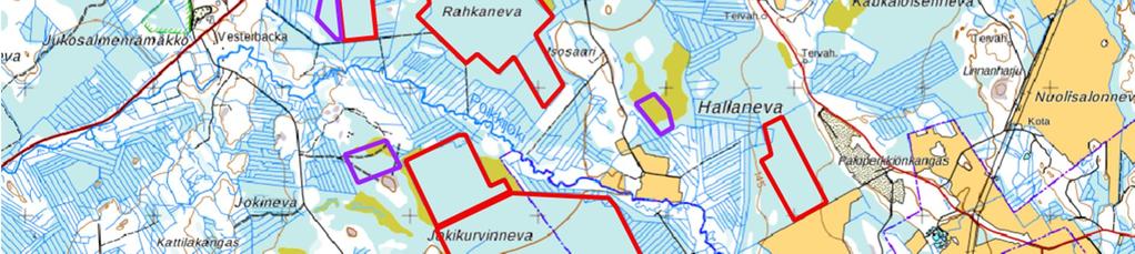 Lisäksi hankinnassa on 32,5 ha suuruinen suunnitelmaan sisältyvä alue. Kuvassa 3 on esitetty Vapon omistamat ja vuokraamat alueet hankealueesta.