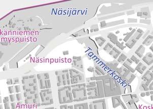 sisältäviä kaupunginosia: lännessä Amuri ja Pyynikinrinne, pohjoisessa Tampella, Armonkallio ja Lapinniemi,