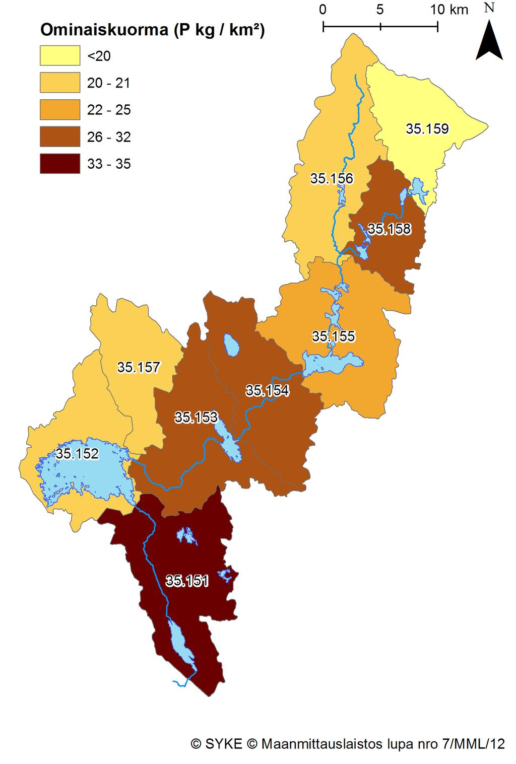 Fosforikuormitus Maatalousvaltaisimmat alueet erottuvat Fosforikuormitus lähteittäin 3 % 2 % % % Maatalous