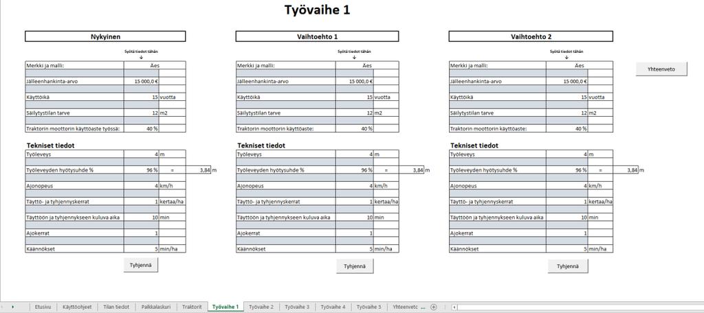 Excel-laskuri konekustannusten laskentaan - PDF Ilmainen lataus