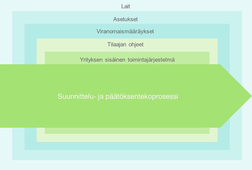 49 Kuva 7. Suunnittelun ja päätöksentekoprosessin staattisten rajojen viitekehys monialahankkeessa. Kuvassa 7. esitetyt puitteet ovat ns.