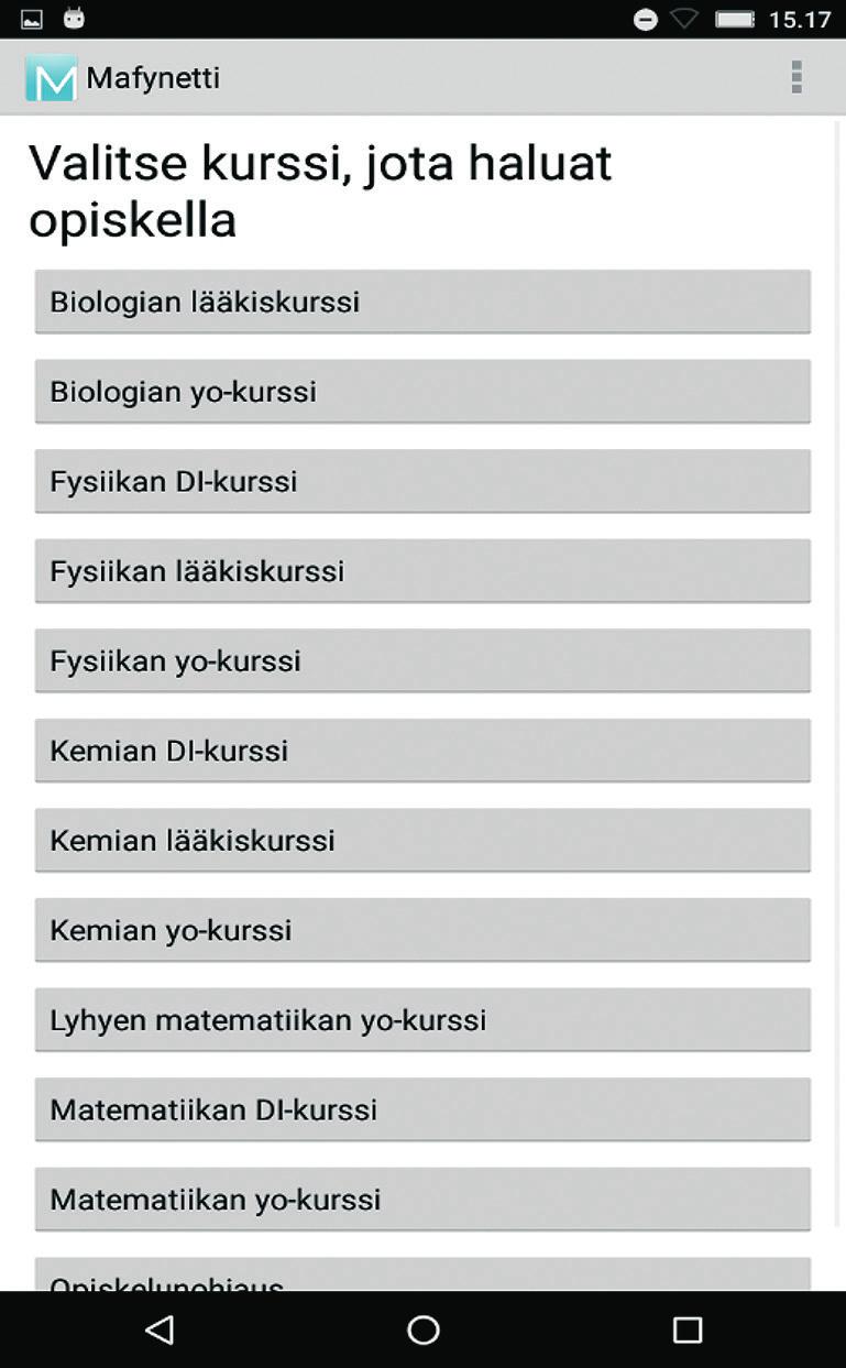 NÄIN KÄYTÄT MAFYNETTIÄ Yo-kertauskurssin valinta 1.