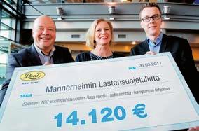 TILAKOHTAISET RAHOITUSRATKAISUT JOUSTAVASTI JA MONIPUOLISESTI Rani Plastilta merkittävä lahjoitus Mannerheimin Lastensuojeluliitolle OSAMAKSU JA LEASING - Sopivat työkoneiden investointirahoitukseen