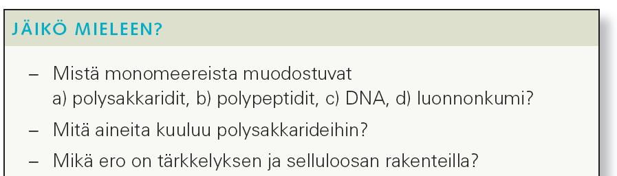 Selluloosa koostuu niinikään glukoosiyksiköistä. Nyt yksiköt ovat sitoutuneet toisiinsa siten, että kytkevät sidokset ovat suuntautuneet glukoosirenkaan tasoon.