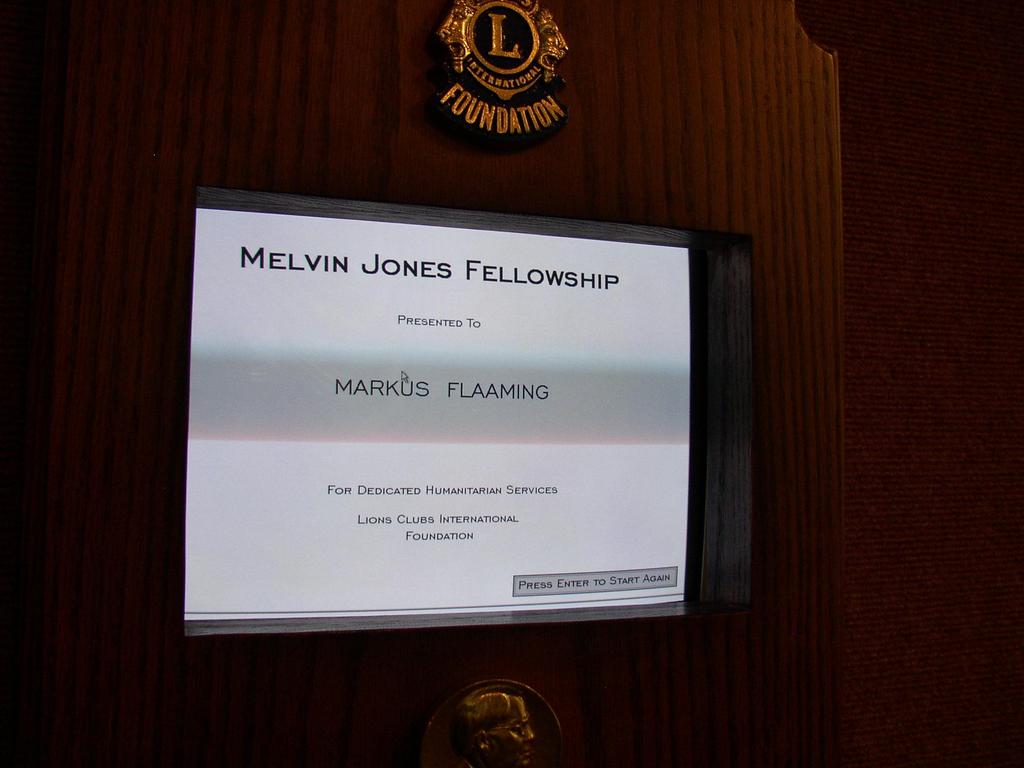 Melvin Jones Fellow Päämajassa on kunkin Melvin Jones