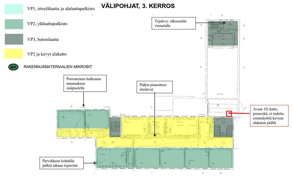 Kuva 12. Välipohjarakenteiden sijaintikaavio 2.