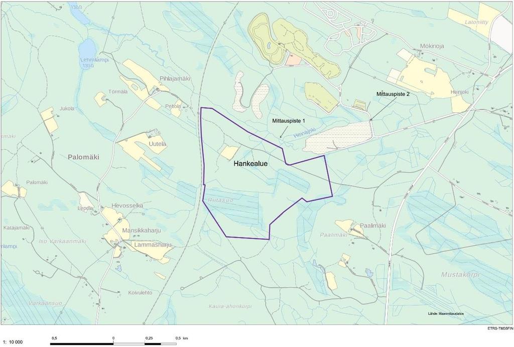 Kuva 24. Pintavesinäytteiden mittauspisteet. Hankealuetta lähin Kallaveden osa on Koiraveden Hiltulanlahti. Kallavesi kuuluu suuriin humusjärvien tyyppiin.