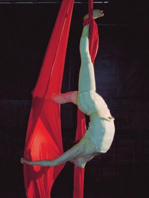 Teatteri, tanssi, sirkus ja performanssi sirkusta Pirjon paras päivä Nykysirkusesitys limittää elokuvaa ja animaatiota osaksi kertomusta.