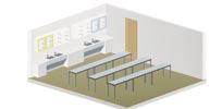 Kylpyhuoneiden kaluste- ja varustesuunnittelussa hyödynnettiin tarviketiedoston CAD-aineistoa, sekä lisäksi lattia- ja seinärakenteiden suunnitte - l ussa ohjetiedoston