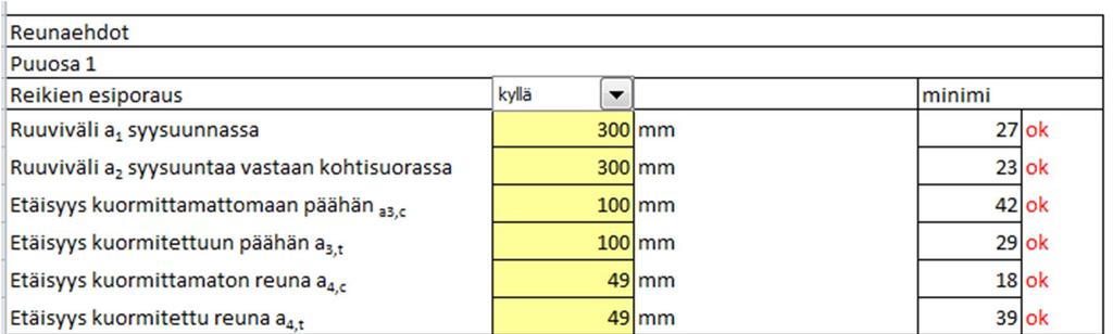 32 KUVA 19. Reunaehdot Viimeisenä valitaan halutaanko köysivaikutus huomioida laskennassa.