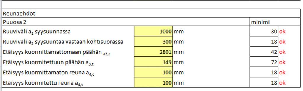 Köysivaikutusvalikko Kun lähtötiedot on syötetty, siirrytään katsomaan tuloksia.