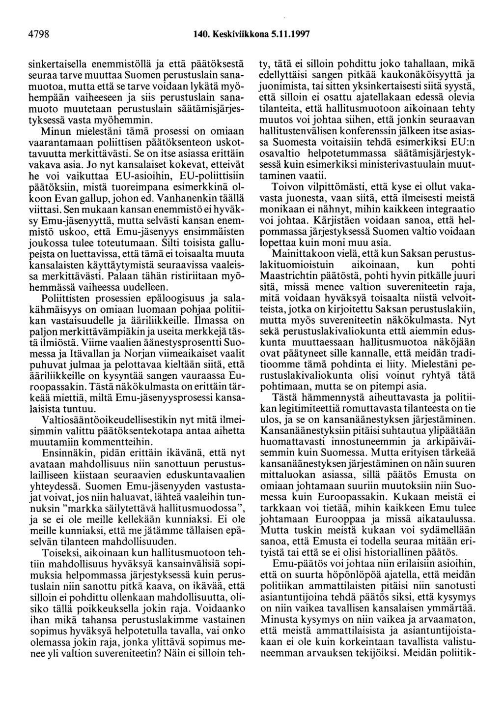 4798 140. Keskiviikkona 5.11.