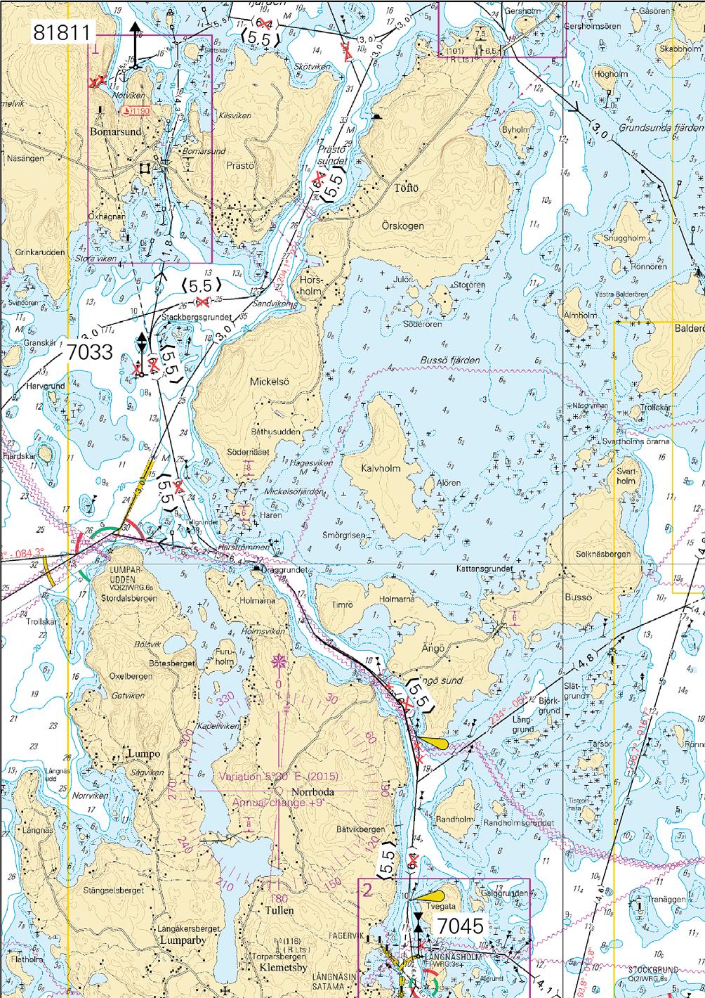 Ei merikartan mittakaavassa - Inte i sjökortets skala - Not to scale of chart (FTA, Turku/Åbo 2016)