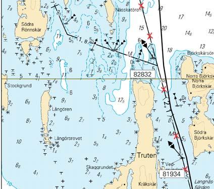 Åland. Geta. Isaksöleden (2.4 m). Säkerhetsanordningar. Farleder. Segelfri höjd Finland.