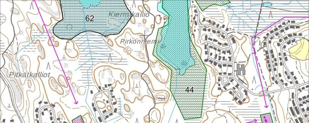 22 menkadun, Järviniitunkadun ja Munteronkadun yli, mikä tulee ottaa huomioon säästämällä katujen reunoilla täysimittaista puustoa.