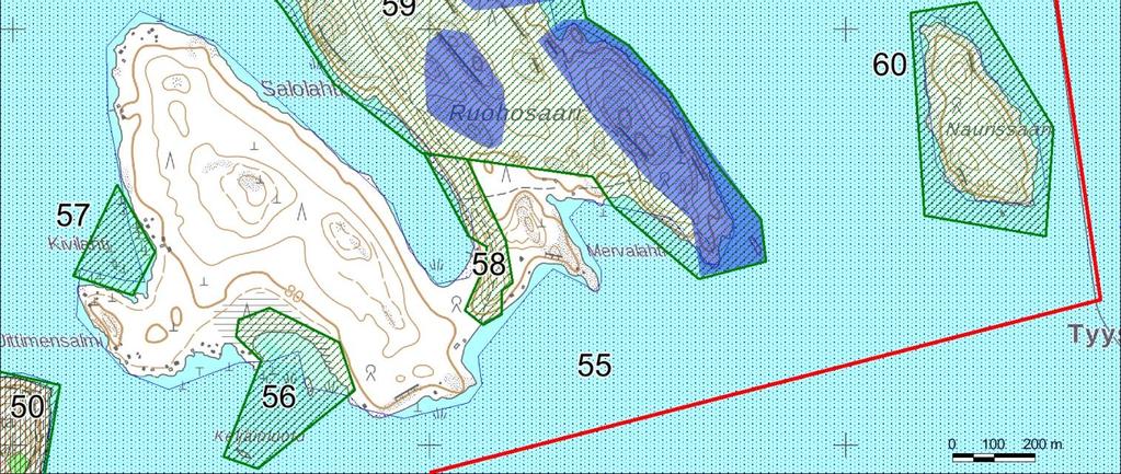 Kallioita voidaan pitää myös metsälain (10 ) erityisen tärkeinä elinympäristöinä. Metsäkeskus ei ole rajannut alueelta metsälakikohteita eikä muita arvokkaita elinympäristöjä. Kuva 19.