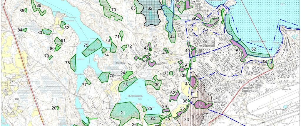 Kirkkosillan suot rehevä korpi, noroja, tihkupintoja, liito-orava, harsosammal