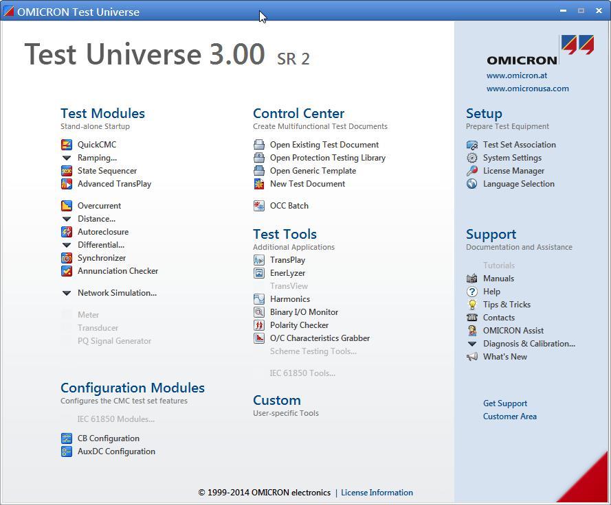 26 Kuva 3. Omicron Test Universe 3.0 SR2 4.2.1 Test set association Ensimmäinen askel testauksen aloittamisessa on yhdistää Test Universe ja koestuslaite keskenään.