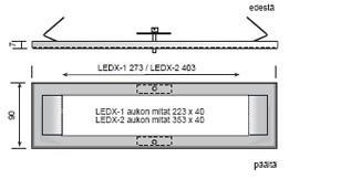 * lisätarvikkeet Upotuskehys LEDX-1 upotusaukon koko 250 x 45, UPK-LEDX1