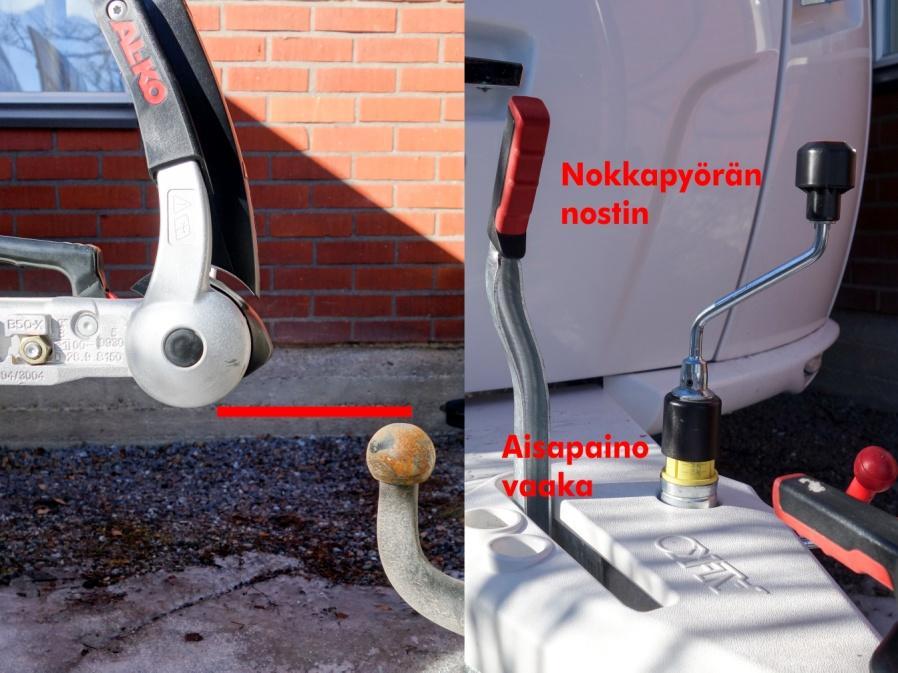 3.Peruuta auto tai aja moverilla vaunu koukun lähelle.