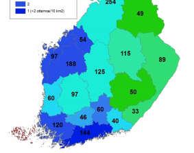 1950 ottamoa, joista 1870 pohjavedenottamoa Lähes 80 tekopohjavedenottamoa ja pintavedenottamoa Vettä on otettu vuosina 2010-2014 kaikkiaan noin1690 pohjavedenottamosta Vuosittain