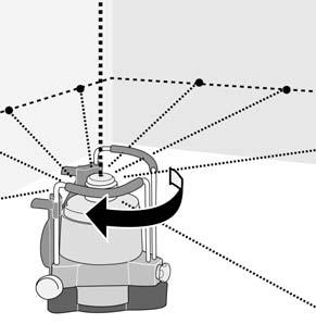 Pääkäytöt: Vaaitus Aseta laite kiinteän alustan tai kolmijalan päälle. Huom! On suositeltavaa pystyttää laserlaite suunnilleen samalle etäisyydelle myöhäisemmistä mittauspisteistä.
