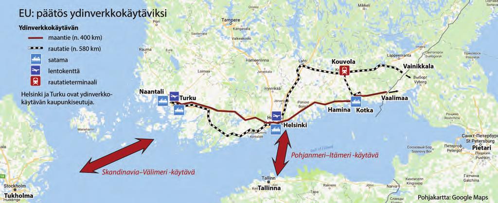 Alue a sivuavien valtateiden lisäksi keskeisiä väyliä ovat suunnittelualueen poikki kulkeva pääkatuyhteys Tehon e, joka yhdistää alueen valta en 15 länsipuoleiseen logis ikka-alueeseen ja aina