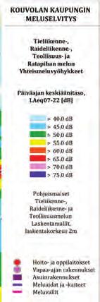 vuonna 2016 valmistuneessa Kouvolan kaupungin meluselvityksessä melumallinnuksin sekä melumi austen avulla.