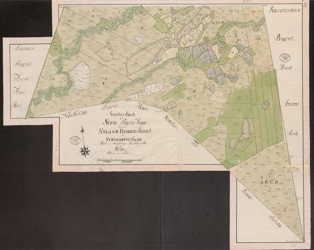 56 Siippoon isojakokartta, toinen osa, vuodelta 1775-76, laatinut C.