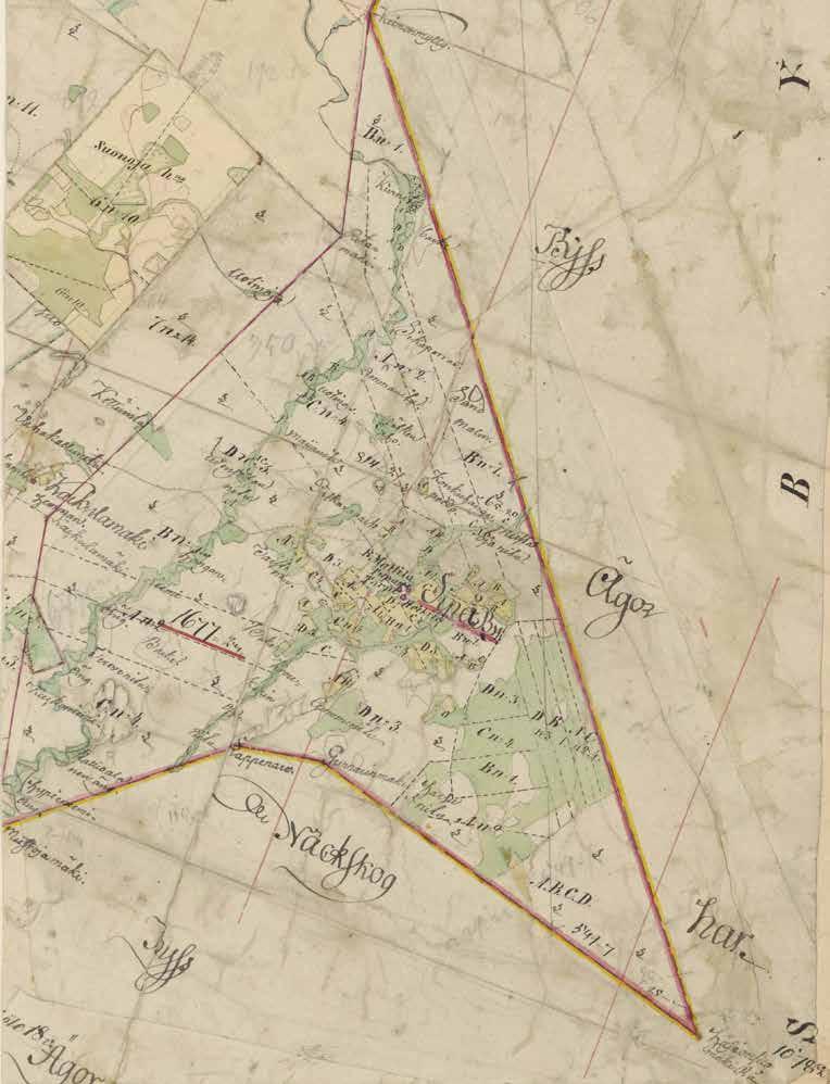 57 Siippoo 1840-luvun luonnosmaisella pitäjänkartalla. KA MH 2043 06 Ia.