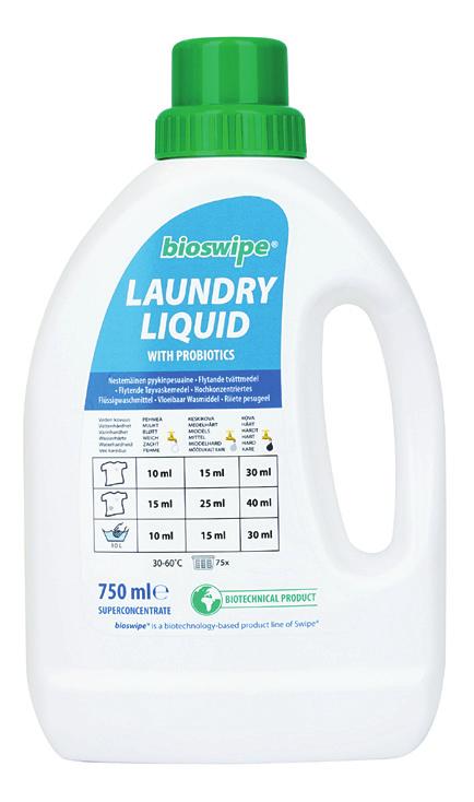Probiootit tuottavat pyykinpesun aikana tehokkaita, likaa irrottavia entsyymejä, jotka saavat pyykkisi hohtavan puhtaaksi.