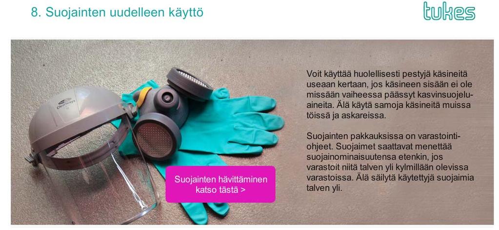 Suojautumisen tarve ja suojaimet 79