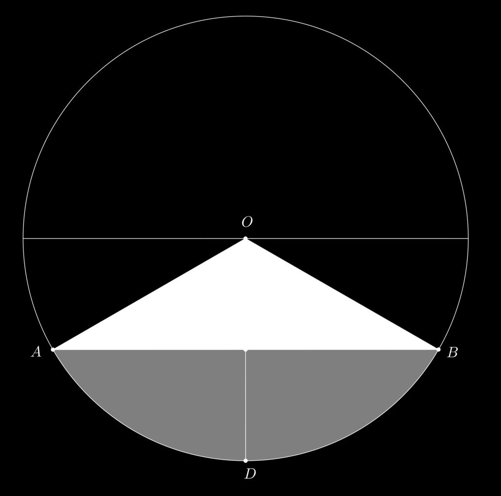 Jäljellä olevan öljyn osuus säiliön kokonaistilavuudesta on sama kuin poikkileikkausympyrän segmentin AB pinta-alan osuus koko ympyrän pinta-alasta.
