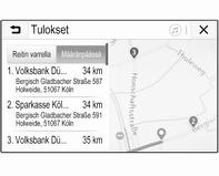 Tulokset-luettelo Tulokset-luettelossa on erilaisia mahdollisia kohteita. Jos kohdeopastus on aktiivinen, käytettävissä on kaksi erilaista välilehteä.