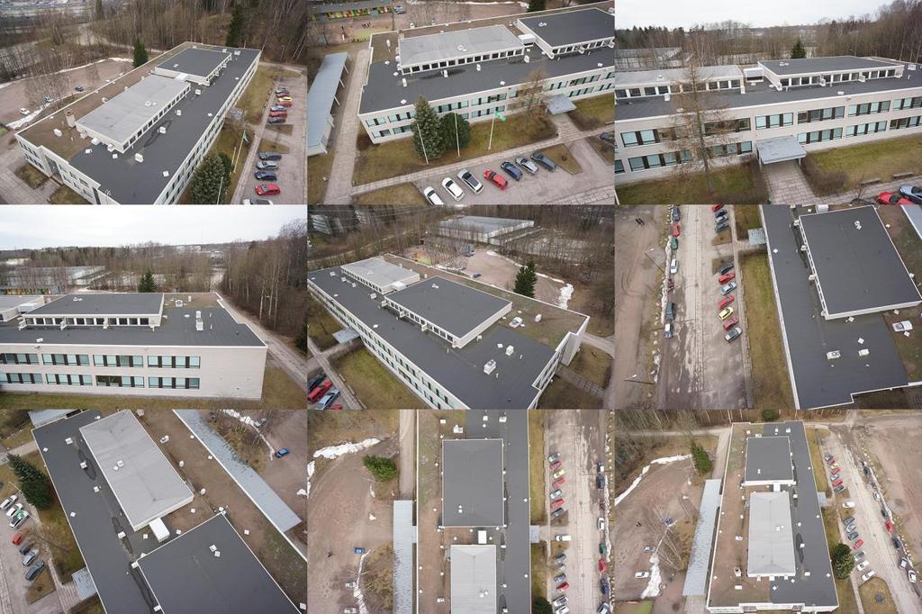 18 4.3 Esimerkkikohteen kuvaus Helsingin kielilukion kuvaus suoritettiin 10.3.2015. Kuvauspäivänä oli pilvipouta ja puuskittainen noin 5 m/s puhaltava tuuli.