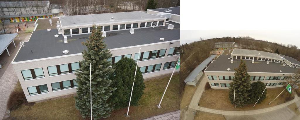 Kuvan 16 kuvapari on otettu suunnilleen samalta etäisyydeltä rakennuksen suhteen.