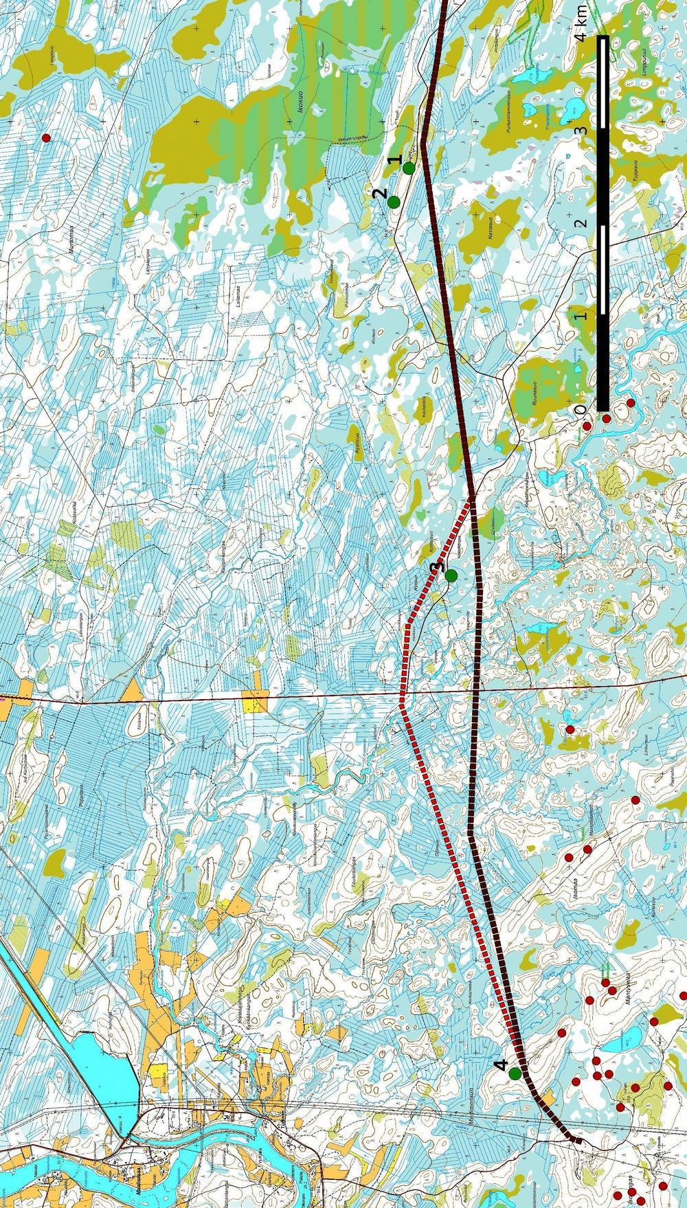 15 Kartta 8. Kohteet 1 4, mk n.