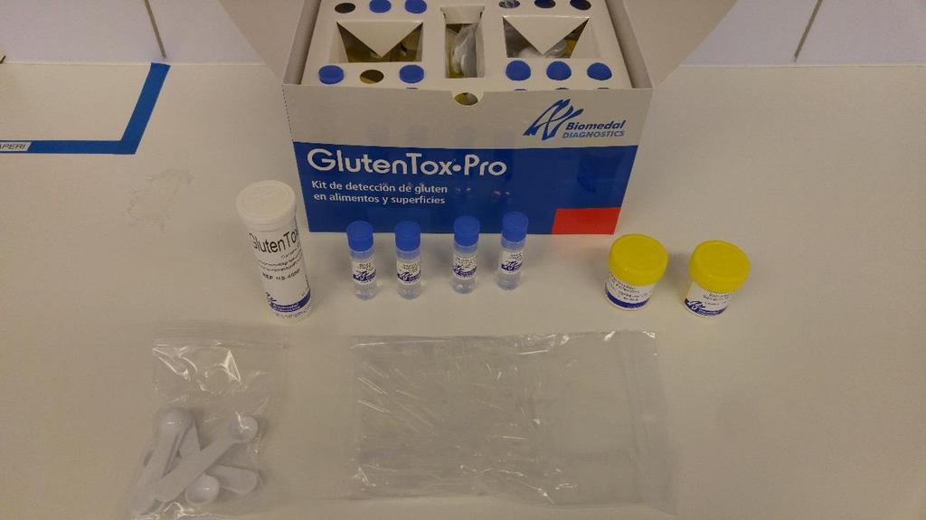 19 5 GLUTEENIANALYYSIT Gluteenianalyysit suoritettiin käyttäen kolmea eri menetelmää: GlutenTox Pro, GlutenTox Sticks Plus ja Ridascreen Gliadin Competitive.