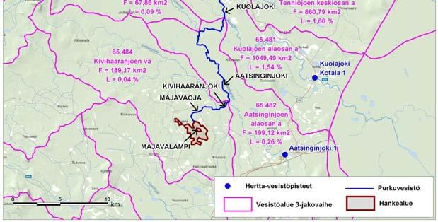 Majavaaavan puhdistetut kuivatusvedet tullaan johtamaan Majavaojaan, josta vedet purkautuvat noin 4 km alempana Kivihaaranjokeen.