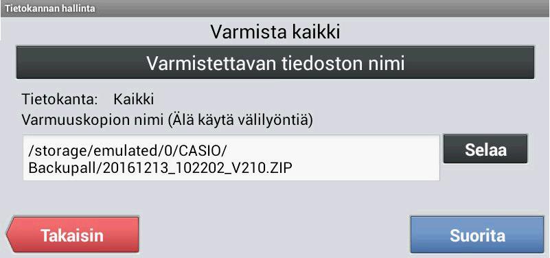 VARMUUSKOPIO Varmuuskopionti kannattaa tehdä vähintään kerran viikossa.