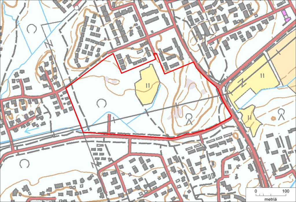 rajaus) kartta- ja ilmakuvapohjalla.