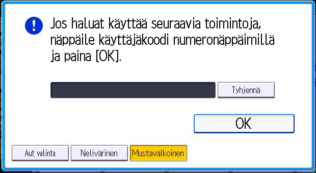 Kun todennusnäyttö avautuu Kun todennusnäyttö avautuu Todennusnäyttö avautuu, jos perustodennus, Windows-todennus, LDAP-todennus tai integrointipalvelintodennus on käytössä.