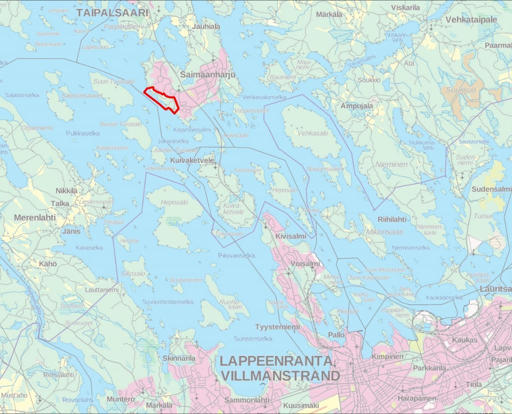 1 1. Johdanto Taipalsaaren kunta suunnittelee muutosta Konstunrannan asemakaavaan. Alueen koko on noin 23 hehtaaria ja se sijaitsee Saimaanharjun länsiosassa.