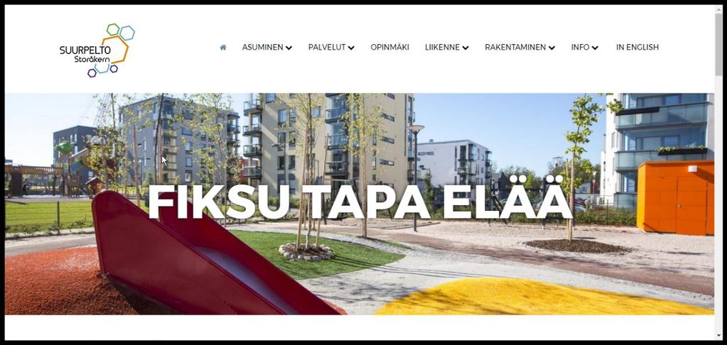Sivun navigaatiossa voisi käyttää hieman suurempaa tekstikokoa. Kuvio 6: Suurpelto.
